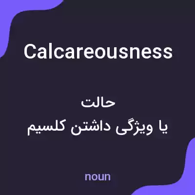 معنی calcareousness به فارسی