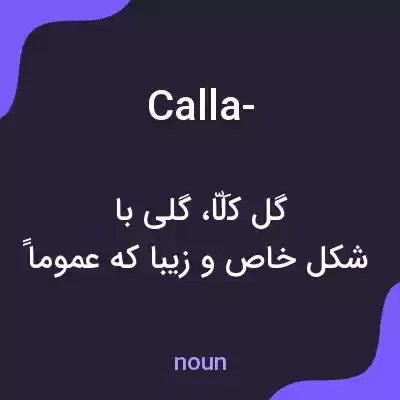 معنی calla- به فارسی معنی calla- به فارسی