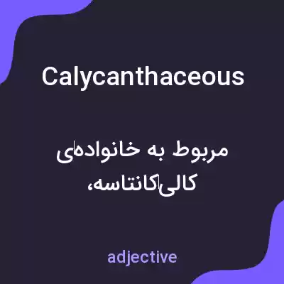 معنی calycanthaceous به فارسی معنی calycanthaceous به فارسی