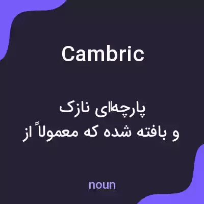 معنی cambric به فارسی معنی cambric به فارسی