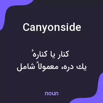 معنی canyonside به فارسی