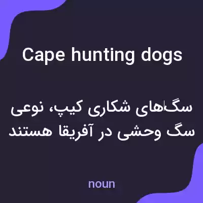 معنی cape hunting dogs به فارسی معنی cape hunting dogs به فارسی