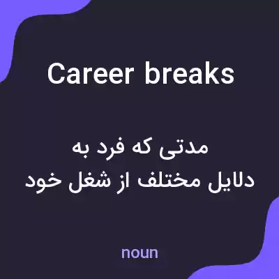 معنی career breaks به فارسی معنی career breaks به فارسی
