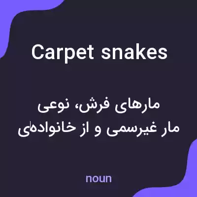 معنی carpet snakes به فارسی معنی carpet snakes به فارسی