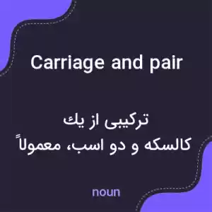 معنی carriage and pair به فارسی معنی carriage and pair به فارسی