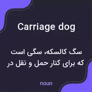 معنی carriage dog به فارسی معنی carriage dog به فارسی