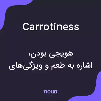 معنی carrotiness به فارسی
