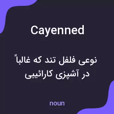 معنی cayenned به فارسی