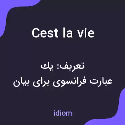 معنی cest la vie به فارسی معنی cest la vie به فارسی