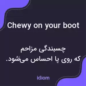 معنی chewy on your boot به فارسی معنی chewy on your boot به فارسی