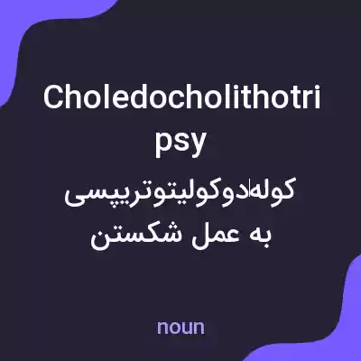 معنی choledocholithotripsy به فارسی معنی choledocholithotripsy به فارسی