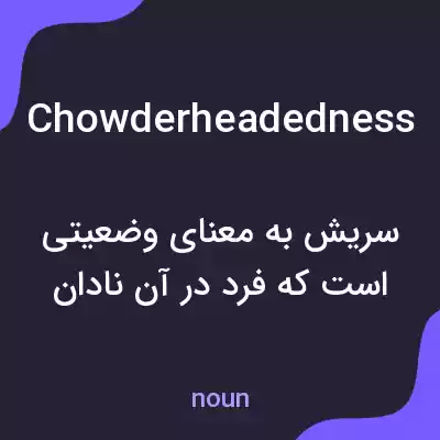 معنی chowderheadedness به فارسی معنی chowderheadedness به فارسی
