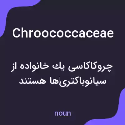 معنی chroococcaceae به فارسی معنی chroococcaceae به فارسی