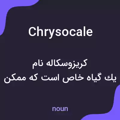معنی chrysocale به فارسی معنی chrysocale به فارسی