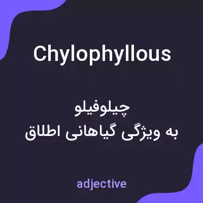 معنی chylophyllous به فارسی معنی chylophyllous به فارسی