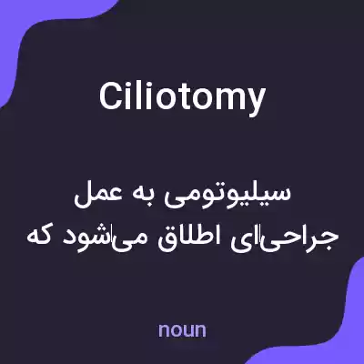 معنی ciliotomy به فارسی