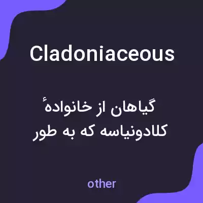 معنی cladoniaceous به فارسی معنی cladoniaceous به فارسی
