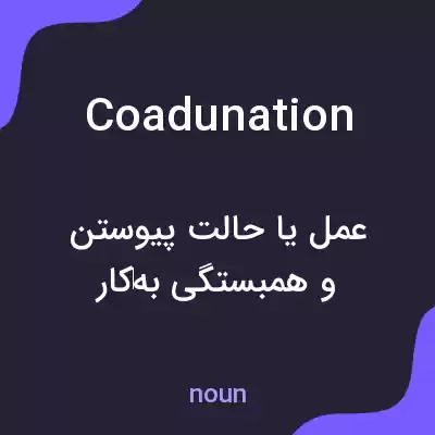 معنی coadunation به فارسی معنی coadunation به فارسی