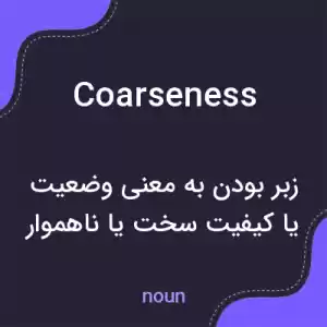 معنی coarseness به فارسی معنی coarseness به فارسی
