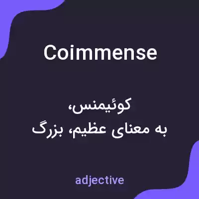 معنی coimmense به فارسی