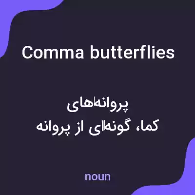 معنی comma butterflies به فارسی