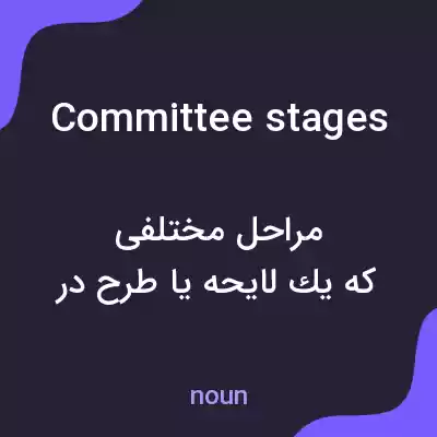 معنی committee stages به فارسی