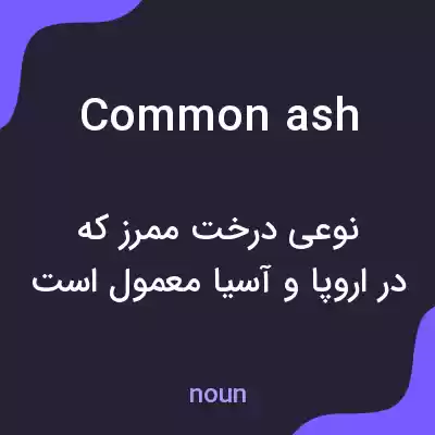 معنی common ash به فارسی معنی common ash به فارسی