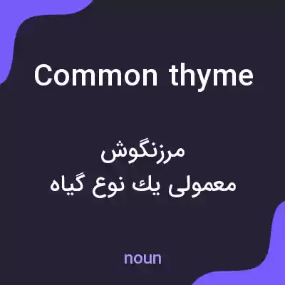 معنی common thyme به فارسی معنی common thyme به فارسی