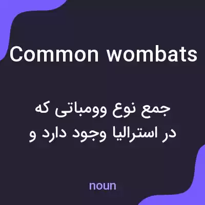 معنی common wombats به فارسی معنی common wombats به فارسی
