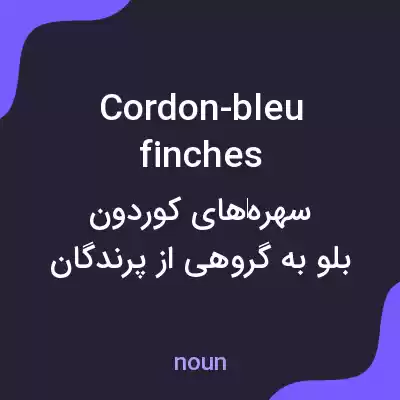 معنی cordon-bleu finches به فارسی معنی cordon-bleu finches به فارسی