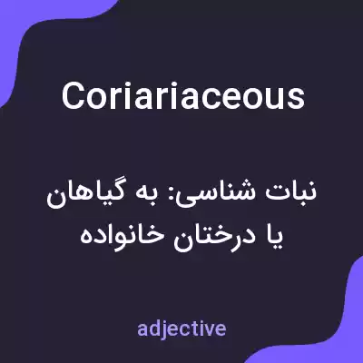 معنی coriariaceous به فارسی معنی coriariaceous به فارسی