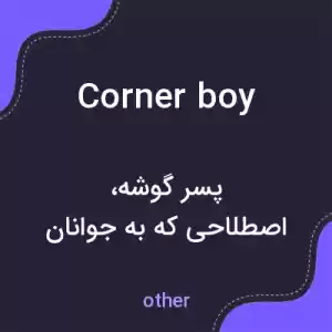 معنی corner boy به فارسی معنی corner boy به فارسی