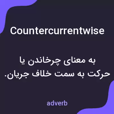 معنی countercurrentwise به فارسی معنی countercurrentwise به فارسی