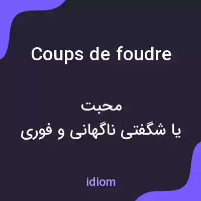 معنی coups de foudre به فارسی معنی coups de foudre به فارسی