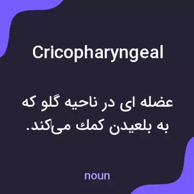 معنی cricopharyngeal به فارسی معنی cricopharyngeal به فارسی