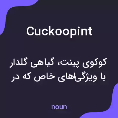 معنی cuckoo pint به فارسی معنی cuckoo pint به فارسی