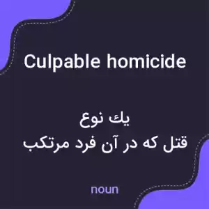 معنی culpable homicide به فارسی معنی culpable homicide به فارسی