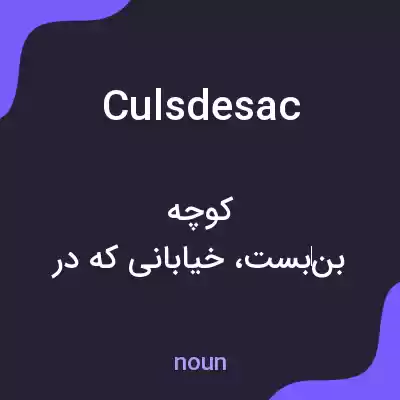 معنی culsdesac به فارسی معنی culsdesac به فارسی
