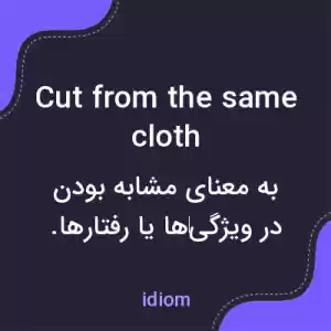 معنی cut from the same cloth به فارسی