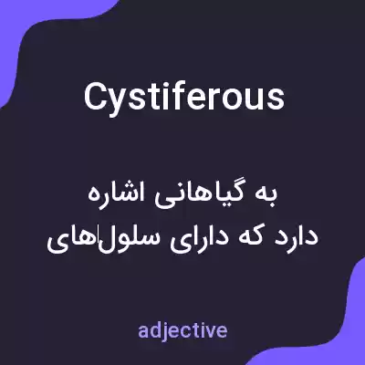 معنی cystiferous به فارسی