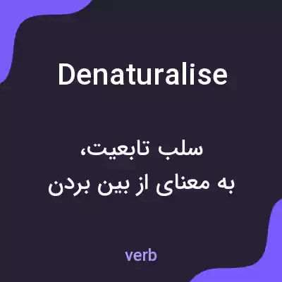 معنی denaturalise به فارسی معنی denaturalise به فارسی
