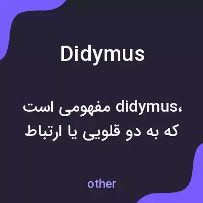 معنی didymus به فارسی معنی didymus به فارسی