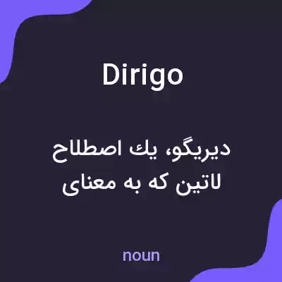 معنی dirigo به فارسی معنی dirigo به فارسی
