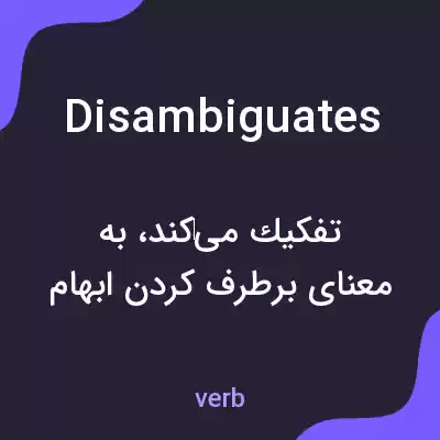 معنی disambiguates به فارسی معنی disambiguates به فارسی