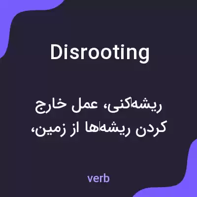 معنی disrooting به فارسی معنی disrooting به فارسی