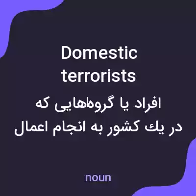 معنی domestic terrorists به فارسی معنی domestic terrorists به فارسی