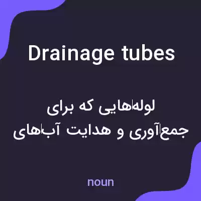 معنی drainage tubes به فارسی معنی drainage tubes به فارسی