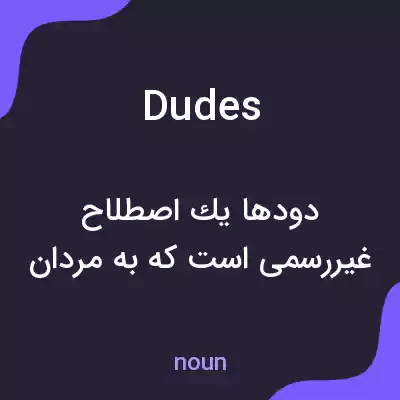 معنی dudes به فارسی معنی dudes به فارسی