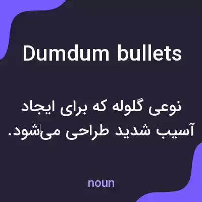 معنی dumdum bullets به فارسی معنی dumdum bullets به فارسی