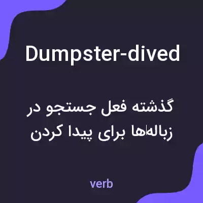 معنی dumpster-dived به فارسی معنی dumpster-dived به فارسی